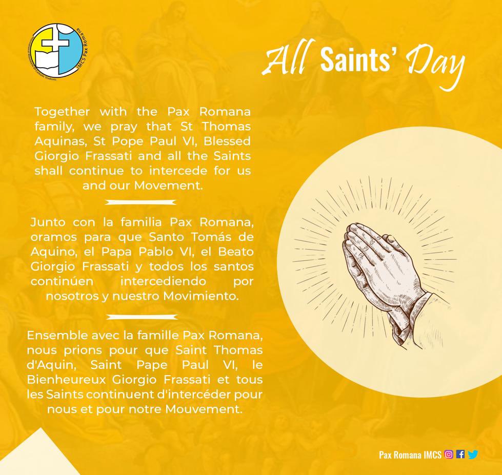 PaxRomanaIMCS's tweet photo. Today, we celebrate all Saintsโ day.
As we start November, may the Lord make a way for us in this journey together, and may our winnings be to his glory.
#allsaintsday #PaxRomanaIMCS #100imcs #option4thepoor #catholic #catholicfaith https://t.co/V6BhUjxe95