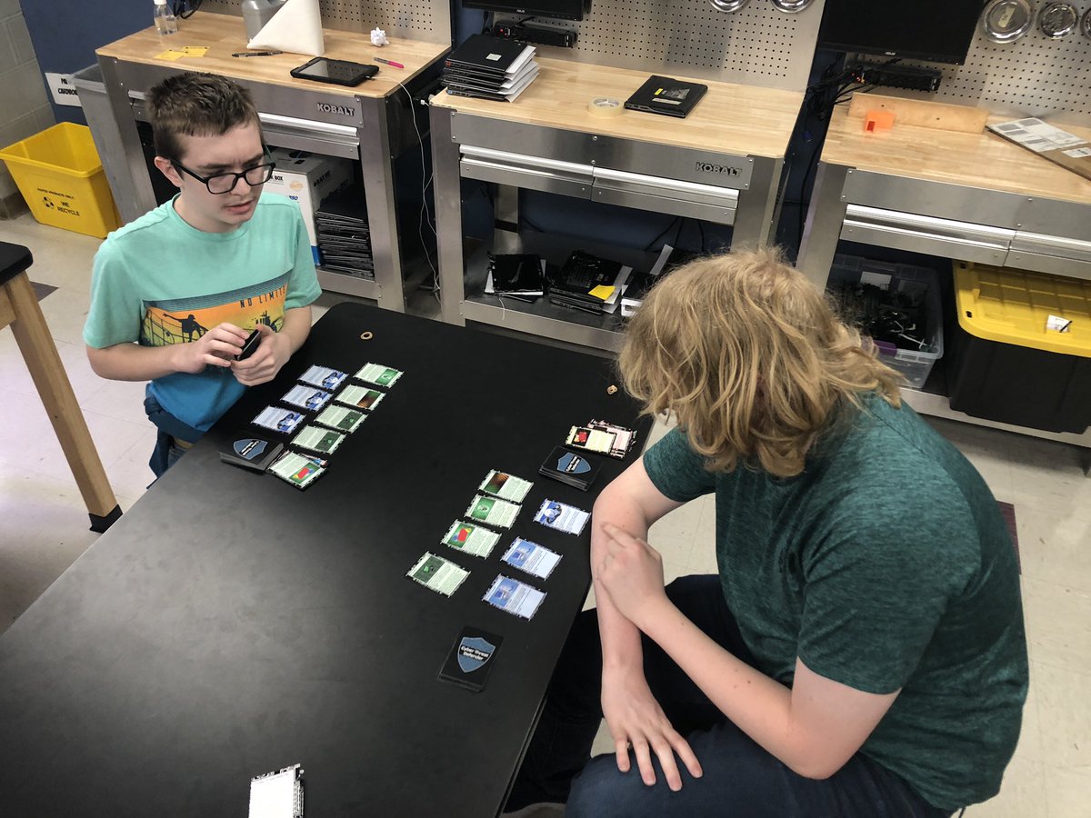 JSmith_BL's tweet photo. Friday my Repair students ended the week learning about security through the card game Cyber Threat Defender from CIAS. https://t.co/c2VaDCUojO