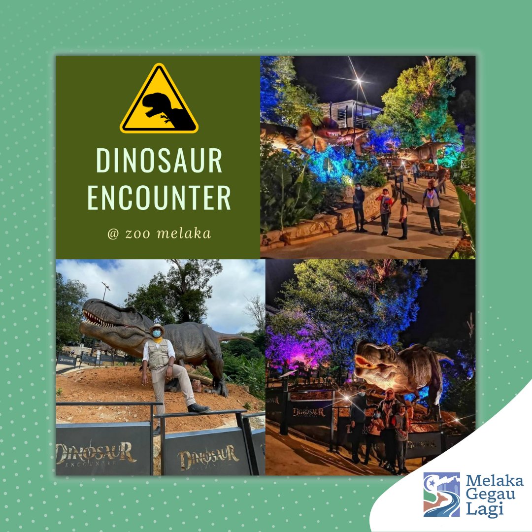 melakagegaulagi's tweet image. Jom ramai-ramai sertai keseronokan di Dinosaur Encounter @ Zoo Melaka 🦕🦖

Jangan lupa untuk memakai pelitup muka anda dan patuhi SOP yang ditetapkan semasa berada di Zoo Melaka.

📍 Zoo Melaka Ayer Keroh
📞 +606 2323 900