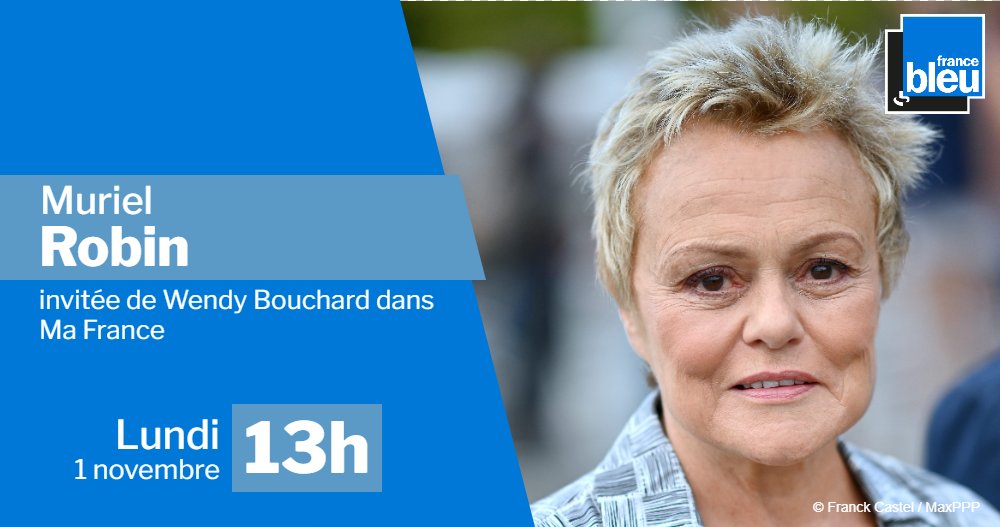 francebleucom's tweet photo. Dans #MaFrance à 13h
@WendyBouchard reçoit Muriel Robin 

https://t.co/h574n5a6JW https://t.co/FmQzSCfiTC