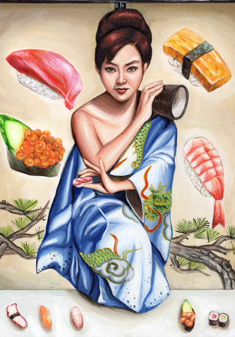 今日は #寿司の日 ですって。2015年制作「寿司。女」 