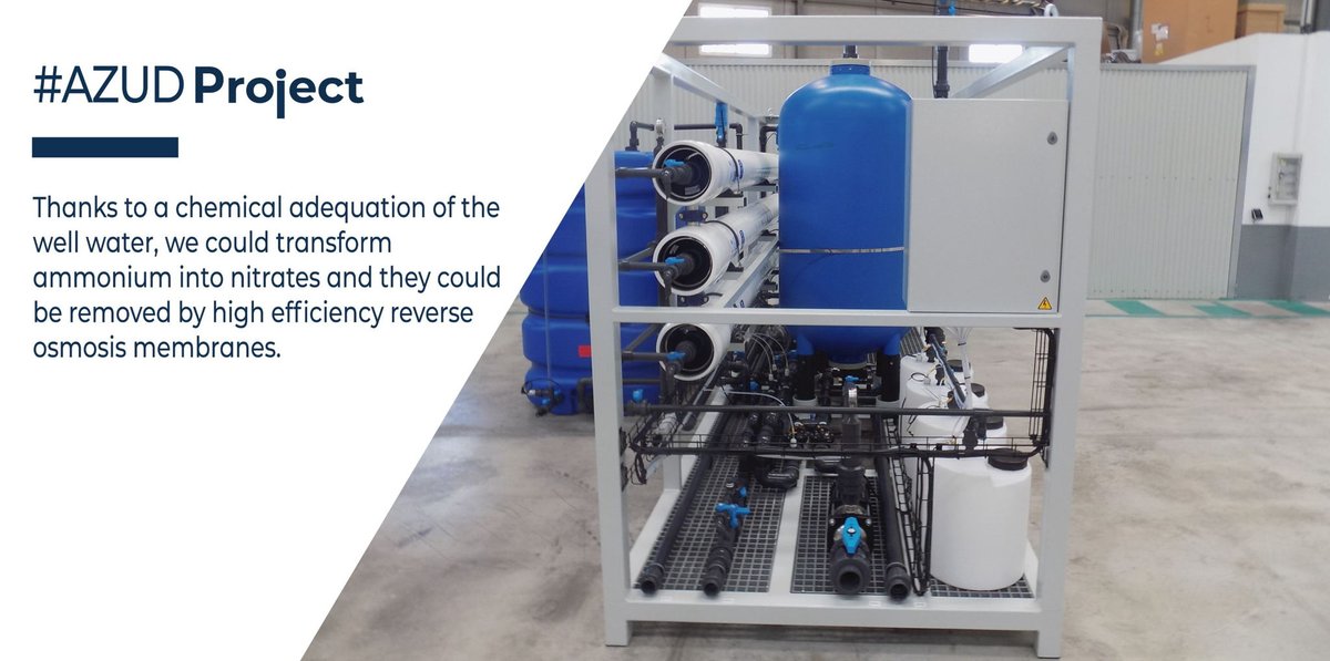 AZUDWater's tweet photo. In this #AZUDProject we talk about the case of an agricultural cooperative in Spain with problems in the quality of their well water due to ammonium concentration.
The ammonium could be transformed into nitrates and these could be eliminated.
#AZUDIsMuchMore #AZUDTeam https://t.co/tUdZvpQKtb