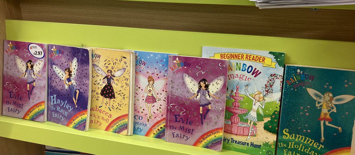 ElmsFarmSchool's tweet photo. Welcome back to school! Before half term many students were interested in stories about fairies so this week we have a fairy spotlight! Daisy meadows! Always on the look out for book donations! #rightsofthereader #readingforpleasure who is your favourite fairy? https://t.co/ODYhji0blr