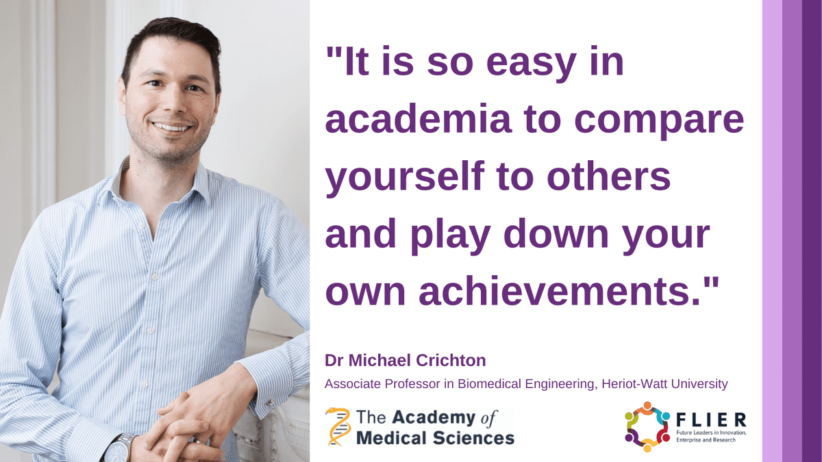 AMS_Careers's tweet photo. Dr Michael Crichton (@DrMCrichton) is one of our #FLIER participants and Associate Professor in Biomedical Engineering at @HeriotWattUni

Michael spoke to us about taking time to reflect on successes and achievements - and making sure to celebrate them!

🔗https://t.co/oiMUNoYDj6 https://t.co/H3X5aLZ10p