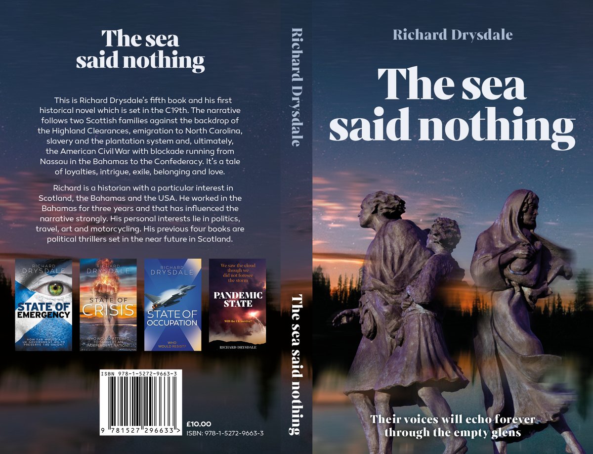 rjecam's tweet photo. 'The Sea said Nothing' is a historical novel centred round the Highland Clearances, emigration to North Carolina and the American Civil War. On Kindle. Print copies available from me. https://t.co/a0vfYyHjhG