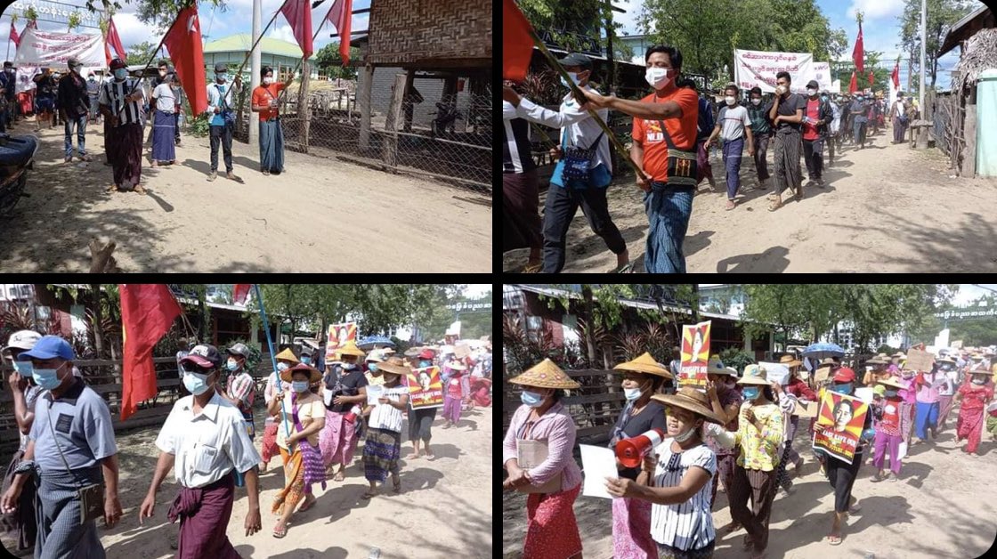 In a village of Kani Township, people protested against the terrorist regime, calling for <a href="/UN/">United Nations</a> to accept <a href="/NUGMyanmar/">National Unity Government Myanmar</a>.   MYANMAR NEEDS HELP #WhatsHappeningInMyanmar #Nov1Coup