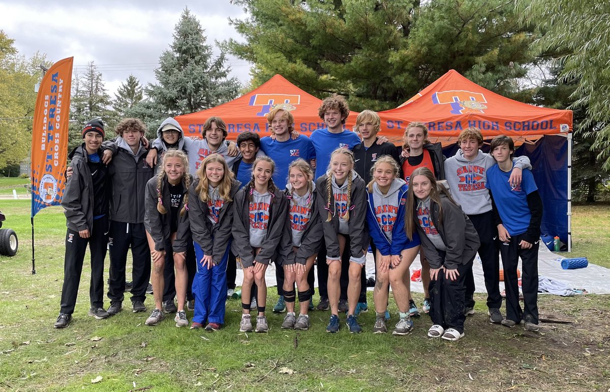 We have been blessed with some great groups of young people in the StT XC program, and this years team is yet another one of those. Proud of them. And we get one more week as the guys team makes history by becoming the first St. Teresa boys squad to make it to the state meet!!!