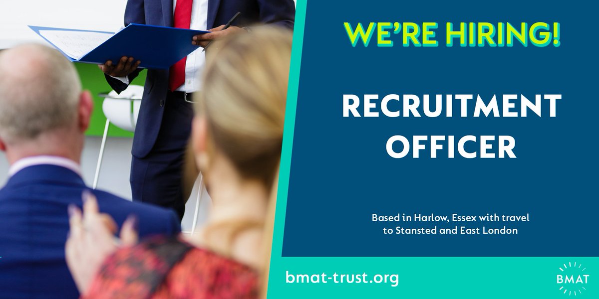BMAT_Trust's tweet photo. 📢 We're Hiring!
We've an exciting opportunity for a recruitment officer to join our trust. 
📝 For a job description and information on how to apply, please visit https://t.co/jmpXo2fiLZ https://t.co/I3e33NhTkT