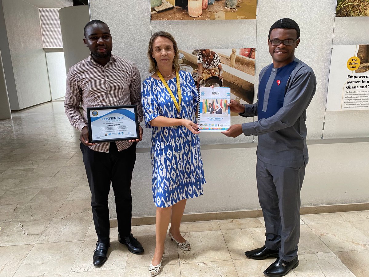 joseph_malekela's tweet photo. Today, I and @edward_kelvin Secretary General of @YUNA_Tanzania had an opportunity to visit Deputy Head of mission of @GermanyTanzania Dr. Kathri, to submit a report as well as a certification of recognition for supporting #TIMUN2021 held in Zanzibar on August 2021!. ☺️🙏🏼 https://t.co/dyjbvLQyG9