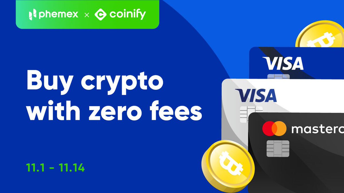 Phemex_official's tweet photo. Buy crypto with zero fees for two straight weeks on Coinify. 🤩 

@Coinify

Hurry up and buy now ▶️ https://t.co/5NvwKtYAGv 😁 

#crypto #phemex #coinify #zero #fees https://t.co/Qgs8qJ43vt