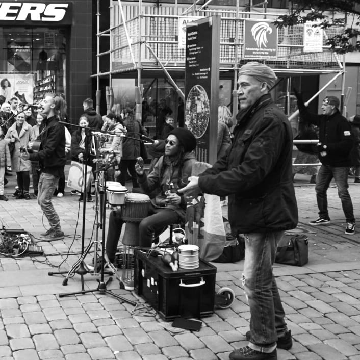 Planetphil168's tweet photo. Ruff Trade in fine fettle .. never manage to pass by these boys on Market Street without stopping to join the Reggae vibe for a while 👍
#reggae #reggaemusic #reggaeband #rufftrade #Manchester #sonya6300
#streetphotography https://t.co/vwZZKEeZaJ