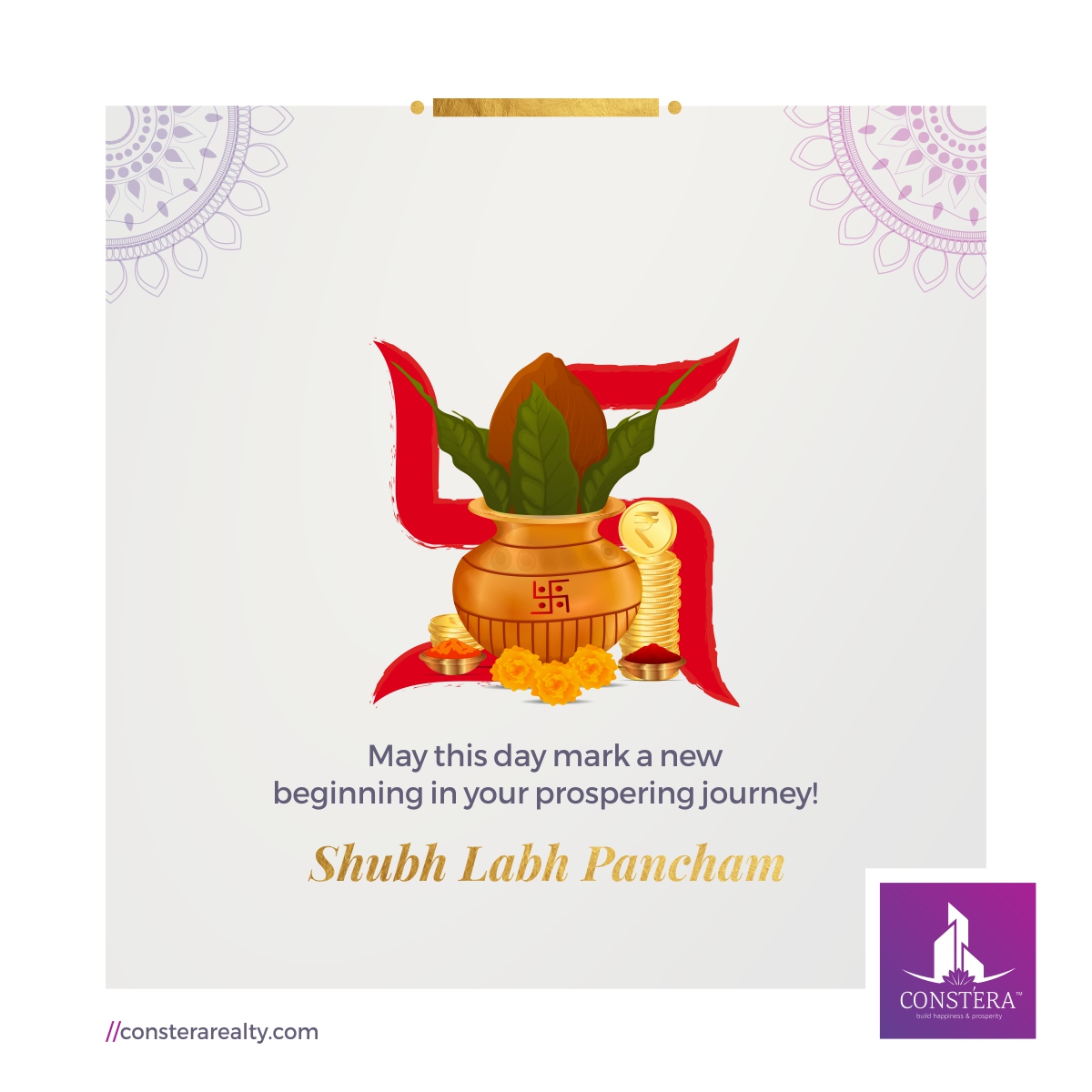 consterarealty's tweet photo. Shubh #LabhPacham may this day mark a new beginning in your prospering journey. 

#ConsteraRealty #RealEstate https://t.co/ftWiFxwcJU