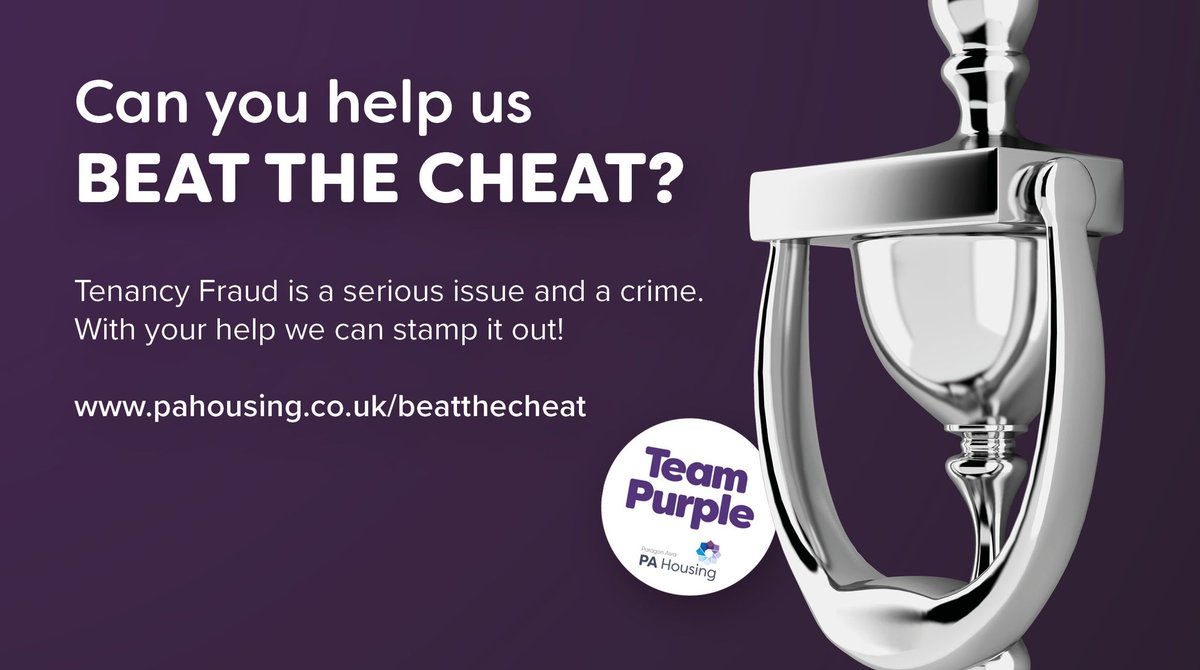 Today @pa_housing we are launching our Tenancy Fraud campaign. Help us to #beatthecheat For more info visit: pahousing.co.uk/latest-news/20…