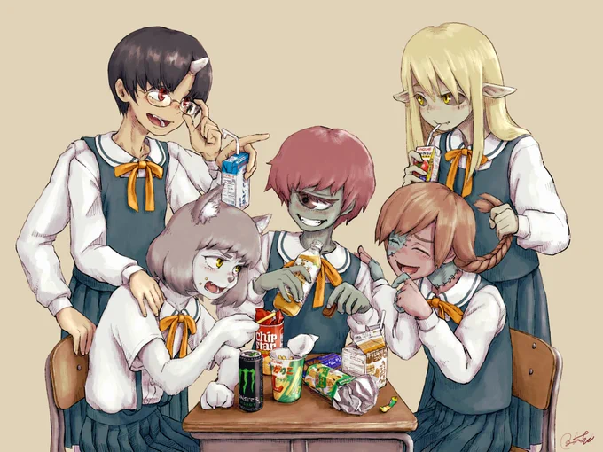 フランケンちゃん毎年ハロウィンのときにしか描かないけどお気に入りのオリキャラ。 