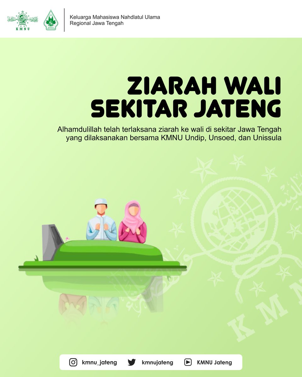 kmnujateng's tweet photo. 🇲🇨 [ ZIARAH WALI SEKITAR ] 🇲🇨
. 
Assalamualaikum Wr Wb
Alhamdulillah telah terlaksana ziarah ke wali sekitar Jawa Tengah yang dilaksanakan oleh KMNU Unissula, Undip, Unsoed 🙏😊 https://t.co/Z3fB992oQU