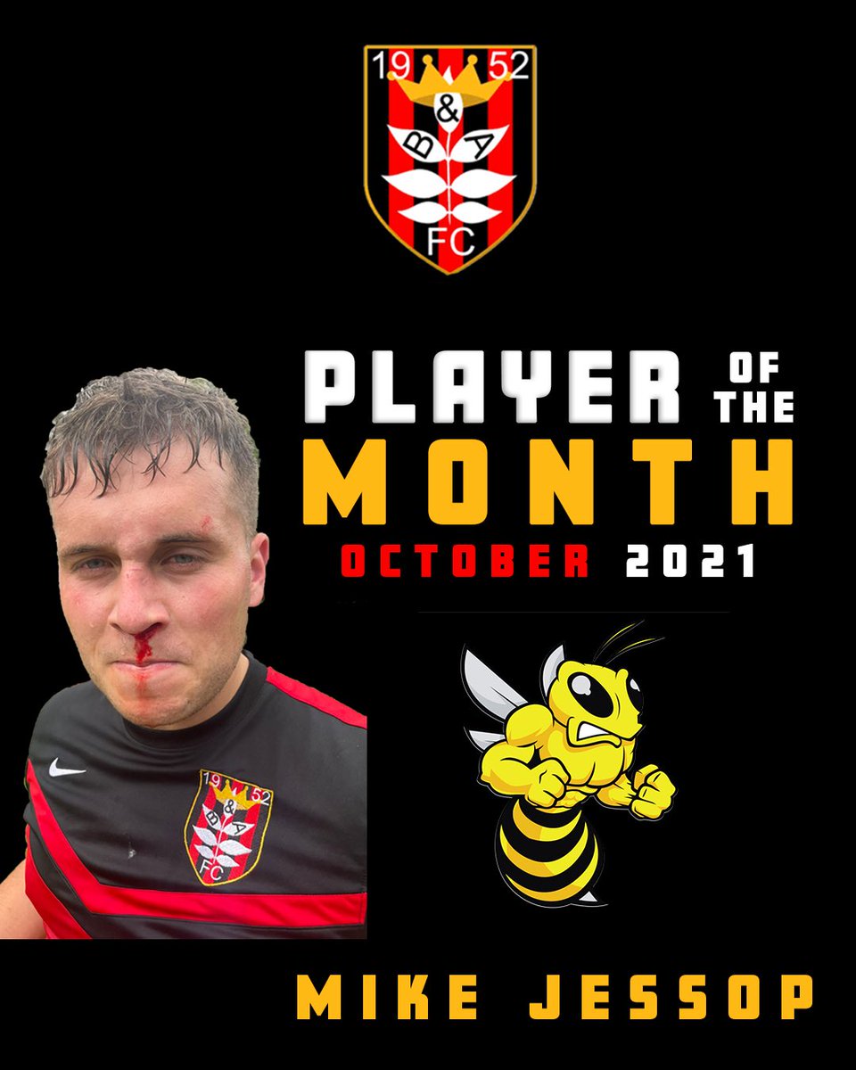 ⚽️ - PLAYER OF THE MONTH OCTOBER🔥MIKE JESSOP🔥 As voted for by his teammates this months player of the month goes to our midfield mystro Mike Jessop! 3 Assists and 2 MOM performances in just the 4 games for October is a great return from Jessop. We hope his form continues!🐝🐝🐝