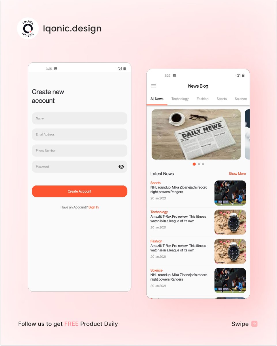 iqonicdesign's tweet image. Get acquainted with the changing mobile app development trends for News and Blog business 😍
with the powerful, predesigned and precoded screen
NewsBlog -News and Blog #FlutterUIKitFree
Link:- bit.ly/3jWWUNc
#newsandblogflutterUIkitfree
#flutternewsapptemplate
#newsapp