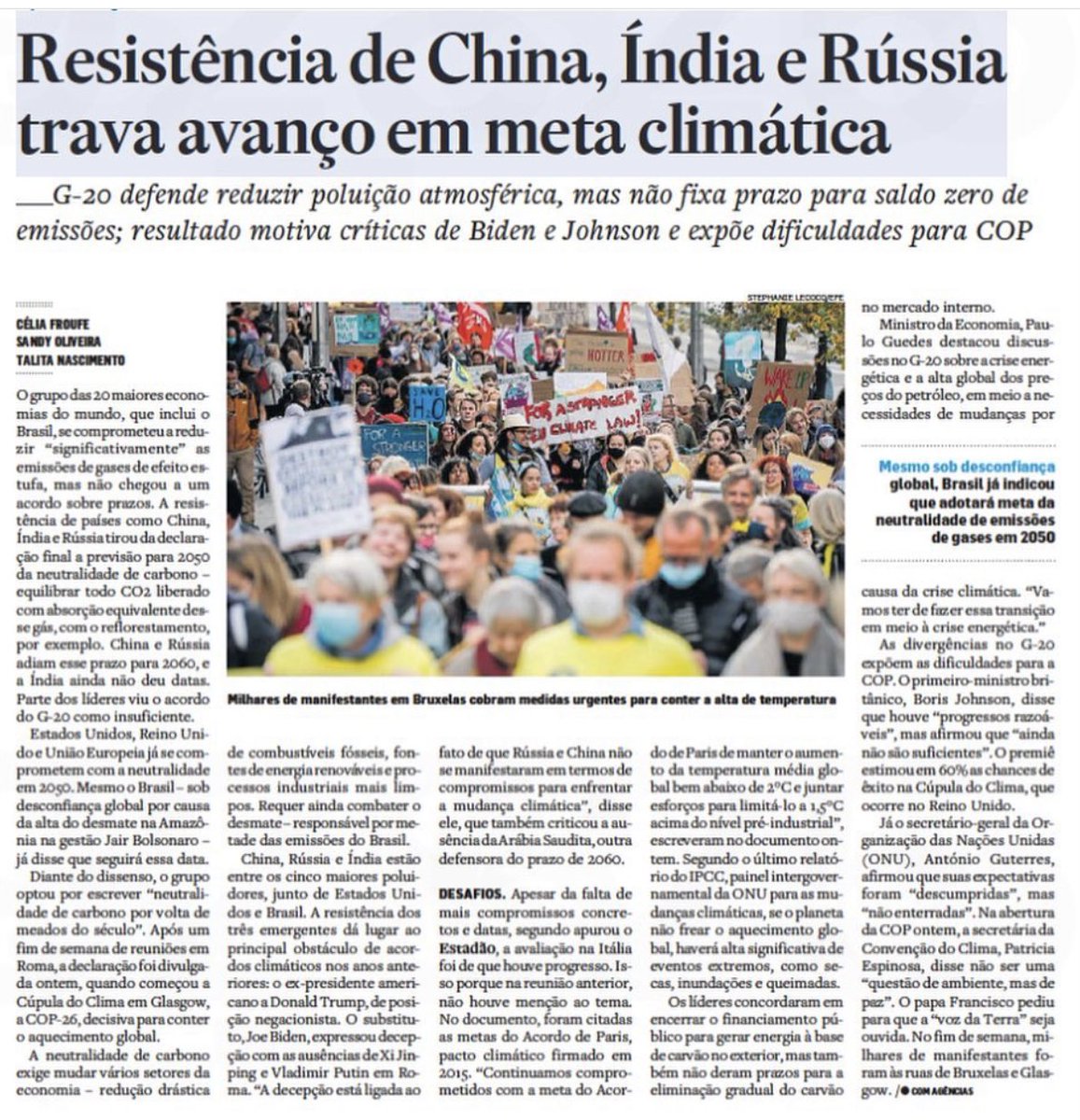 FilipeSabara's tweet photo. Quem é que trava a agenda do “clima”? 
É o Brasil? https://t.co/cCJejiE28D