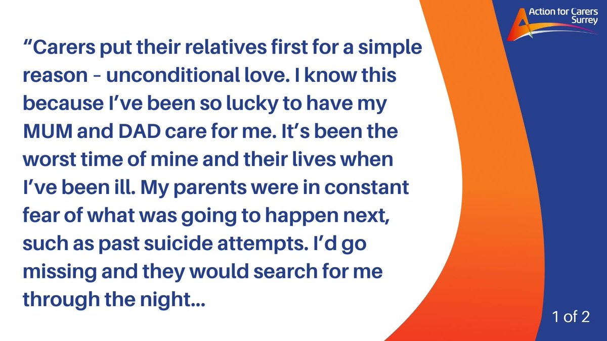 CarersSurrey's tweet image. We often share quotes from #carers about their experience, but we were recently given permission to share the words of a lady who is #caredfor by her parents. Please read this powerful testimony from a different perspective. #unpaidcarers #familycarers
