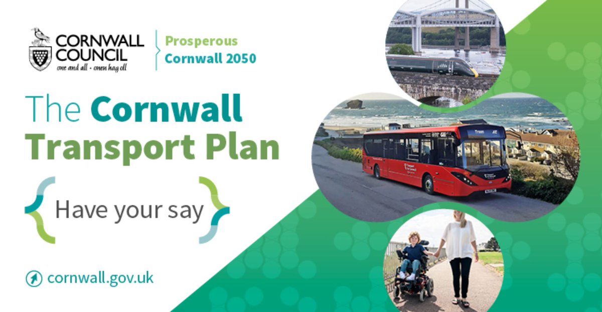 🚌🚆 We're refreshing Cornwall’s Transport Plan and want to know what you think about it.

Your feedback will help shape the future of Cornwall's transport system.

Have your say ➡️ bit.ly/3myPdOR
