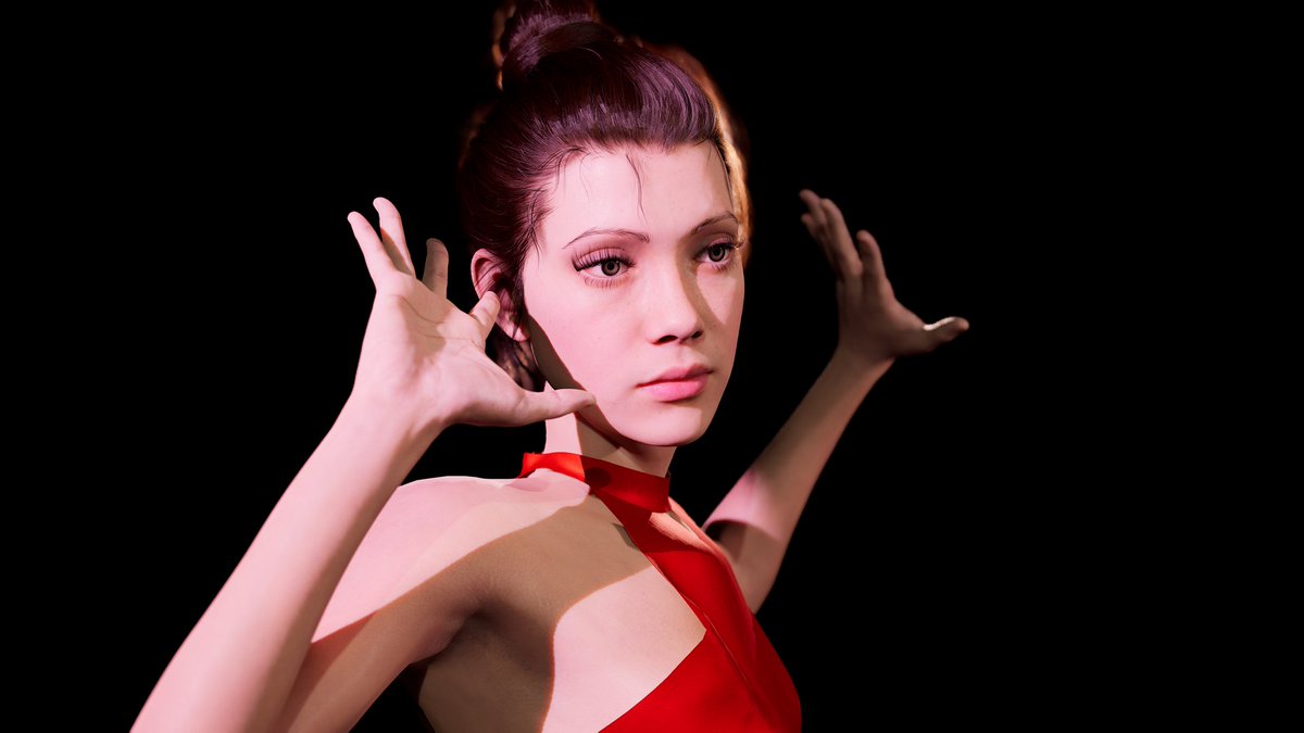 Newman_iMotion's tweet photo. Our #MetaHuman Penelope dances to the 
@Beyonce song Single Ladies (Put a Ring on It). She wears a @CLO_virtual #MarvelousDesigner dress in 3 different pattern styles, animated using @reallusion #ActorCore and rendered inside @UnrealEngine
 
https://t.co/vJcLsEJqvX https://t.co/QFZp6QggGF