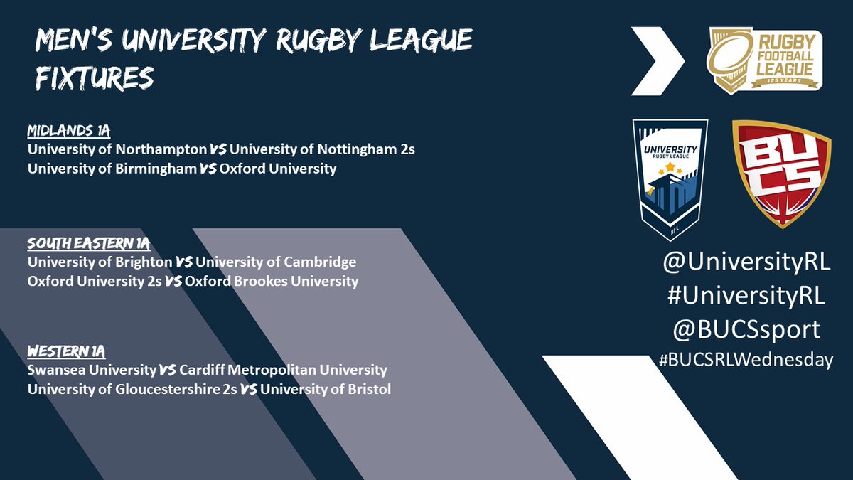UniversityRL's tweet photo. #BUCSRLWednesday 🏉

This weeks fixtures can be seen below. Hopefully the weather improves and we get as many games played as possible 

#UniversityRL #NiceWeatherforDucks

@TheRFL @BUCSsport https://t.co/pcxluLocRT