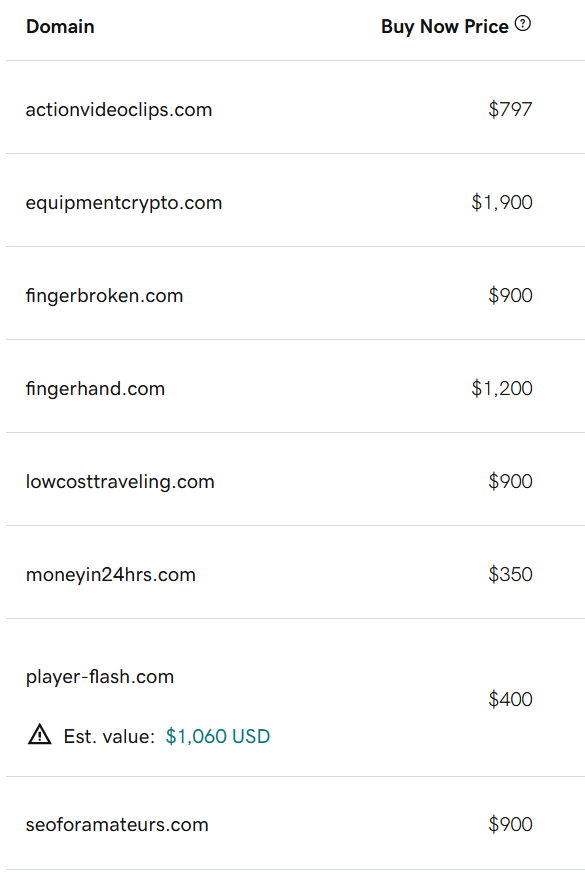 namoffer's tweet photo. @DarrylLopes Here is some of my favorite #domainsforsale https://t.co/NICsTKav6y