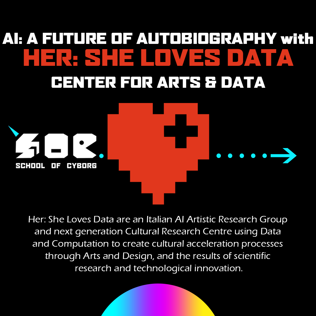 cyborg_school's tweet photo. AI: A Future of Autobiography with HER: She Loves Data.
TICKETS - Link in BIO
#schoolofcyborg #neondigitalarts #kathrynrattraygallery #dundee #scotland #ai #cyborg #digitalart #virtualidentity #unicorn #lbgtqia #pride #art #computerart #programming #technology #creativescotland https://t.co/WJ0ditKsrr