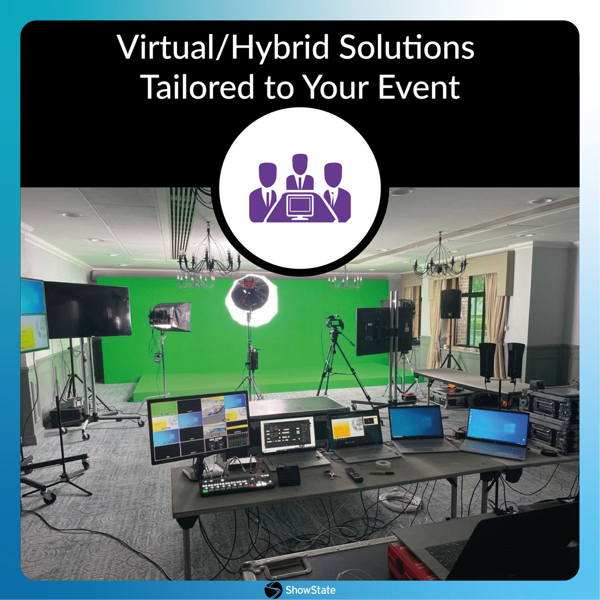 Green Screens of all Shapes and Sizes Tailored to Your Event. 

Call: +44 (0) 1189 356 155
Email: sales@showstate.co.uk

#events #hire #Hybrid #Virtual #liveevents #conference #liveengland #eventprofs #rdguk #eventprofsuk #eventproduction
#greenscreen #greenscreenstudio