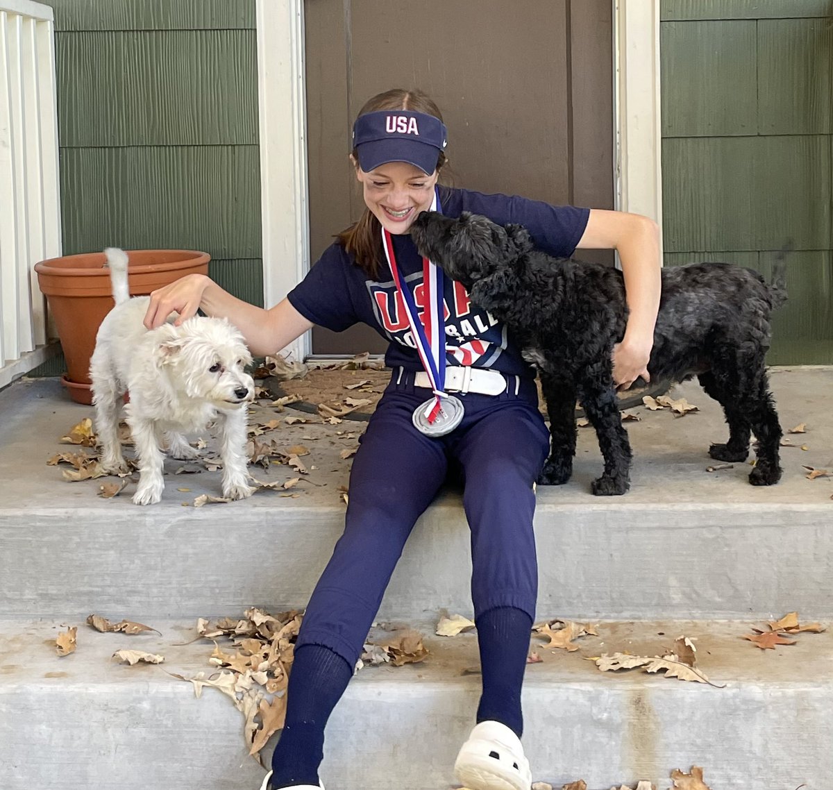 Representing the sport she loves on Halloween…Thank you to the @USASoftballWNT and @catosterman and Ali Aguilar for inspiring my middle infielder to keep dreaming and playing for as long as you can so others can keep playing.