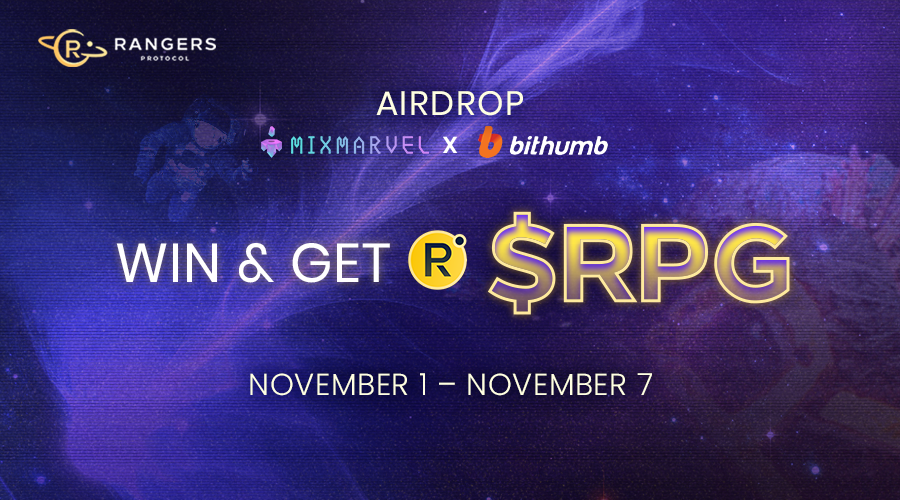 RangersProtocol's tweet photo. 🚨Big Airdrop is on!🚨

@MIXMARVELGAME and @BithumbOfficial have reached a partnership.

Let's celebrate &amp; win huge rewards! 

🙆‍♂️How to join?
Become a $MIX token holder
Participate in $MIX trading competition on Bithumb
Win &amp; get $RPG

⬇️More details here: https://t.co/xS1PeXmcLa https://t.co/zJ7J5qt7vv