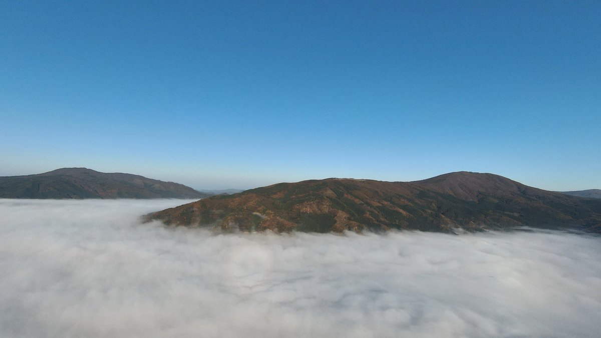 StudioRei's tweet image. #GPV気象予報 weather-gpv.info で #雲一つない #快晴 の筈なのに「曇りじゃん！」って場合は大抵 #雲海 の下。標高100～200ｍ位の高さの山から見渡せる条件があれば、#天国 の住人になったような #美しい世界 。#写真好きな人と繋がりたい #ファインダー越しの私の世界 #岩手 #遠野 #紅葉 #秋