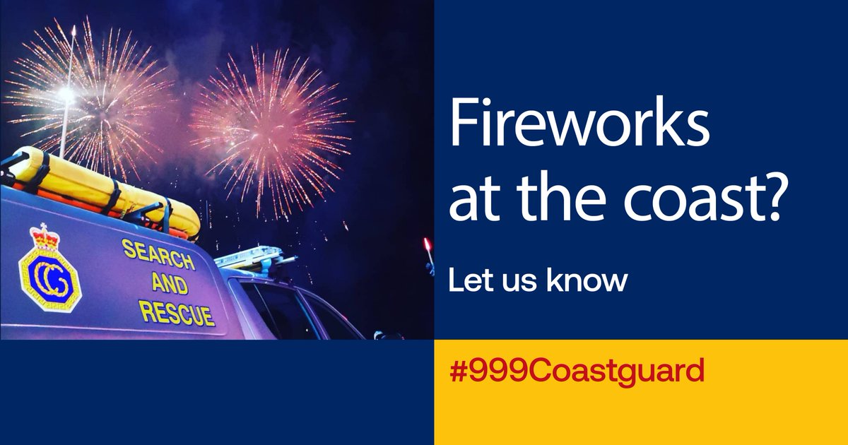 #Fireworks can be mistaken for flares at the coast

So, if you’re having an organised #firework party near the coast this week, please let your local coastguard centre know as it could save vital time &amp; resources

bit.ly/3nq0wbi

#BonfireNight #FireworksNight #GuyFawkes