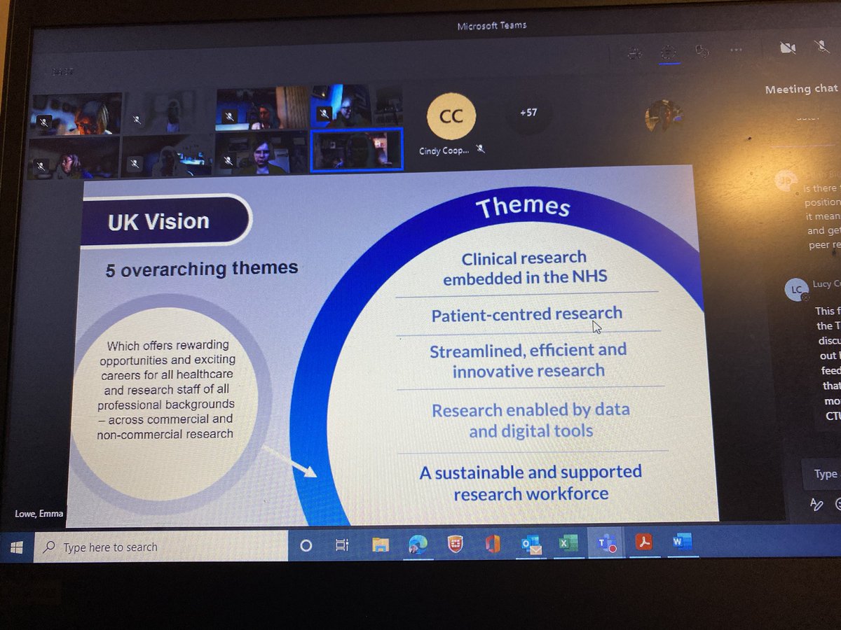 eleanor_mitch's tweet image. Emma Lowe &amp;amp; @LucyChappell2 from @DHSCgovuk &amp;amp; @NIHRresearch recognise the research workforce must be sustained &amp;amp; supported for UK to be world leaders in #clinicaltrials 

Some reflections….🧵 

#CTUDirectorsNov21  @UKTMN