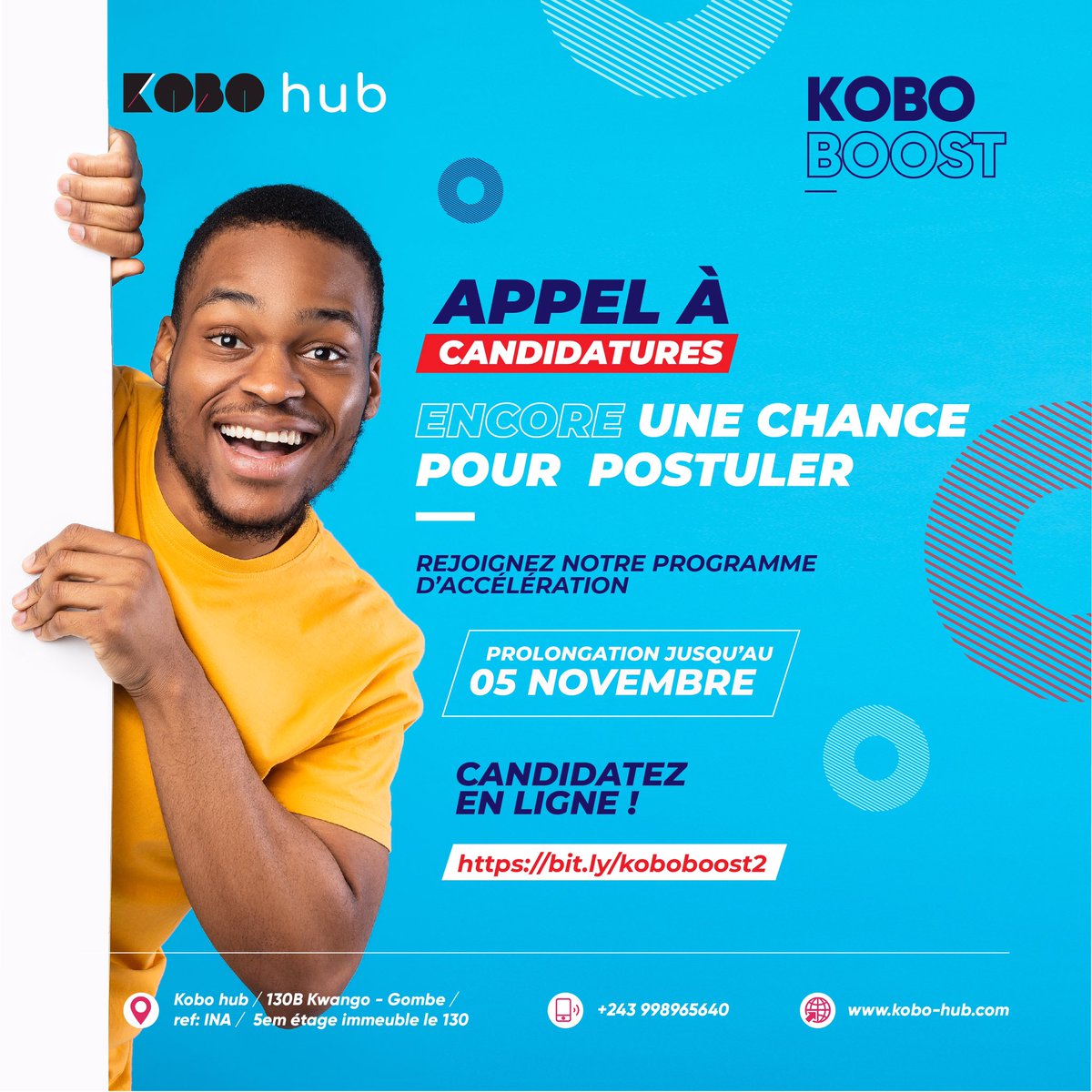 Vous avez une entreprise à fort potentiel que vous avez du mal à développer ? 
Rejoignez notre programme d’accélération. Jusqu’au 5 novembre postulez et bénéficiez d’un accompagnement à la hauteur avec des experts qualifiés. 
bit.ly/koboboost2