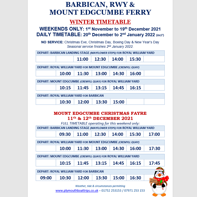 RWYMarina's tweet photo. The Barbican,  RWY Royal William Yard  Mount Edgcumbe House and Country Park (Official) ferry has commenced with  her winter timetable.

We look forward to sailing with you soon⚓

#winter #southwest #ferry #shopping #royalwilliamyard #mountedgcumbe https://t.co/LkDTRQQ4RL