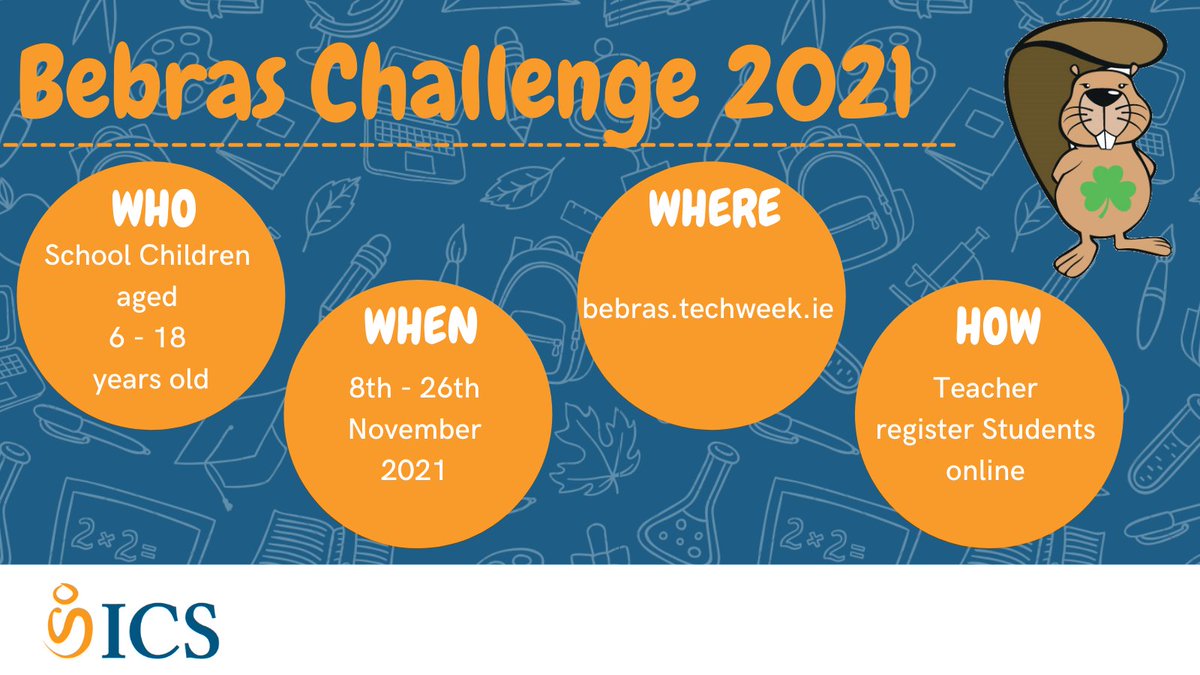 We hope you all had a 'Spooktacular' Halloween and a great half term break.👻🎃 Don't forget this years annual Bebras Computing Challenge 💻 takes place between 8th - 26th Nov and there is still time to sign up your class/school here: bebras.techweek.ie