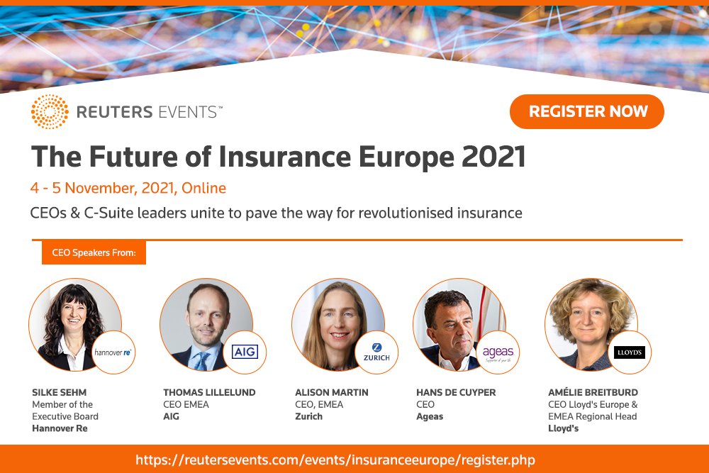 ReutersEventsIn's tweet photo. Free registration closes soon for The Future of Insurance Europe 2021! Join 1500+ business leaders this week and set the roadmap for the future of the industry. Register now: https://t.co/cAvP3XCd7a

#FOIEurope #insurance #futureofinsurance https://t.co/lqcv0F6bMo