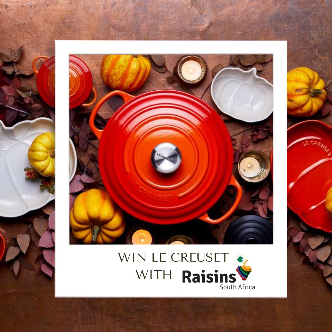 November GIVEAWAY with #southafricanraisins! 🍁🍂⠀
WIN <a href="/lecreusetuk/">Le Creuset UK</a> Cast Iron Casserole:
1. Follow <a href="/SAraisins/">SA Raisins</a> 
2. Like &amp; retweet⠀
T&amp;Cs - Competition open until Mon 8/11; the winner will be randomly selected and contacted on Tue 9/11 –  UK residents only!