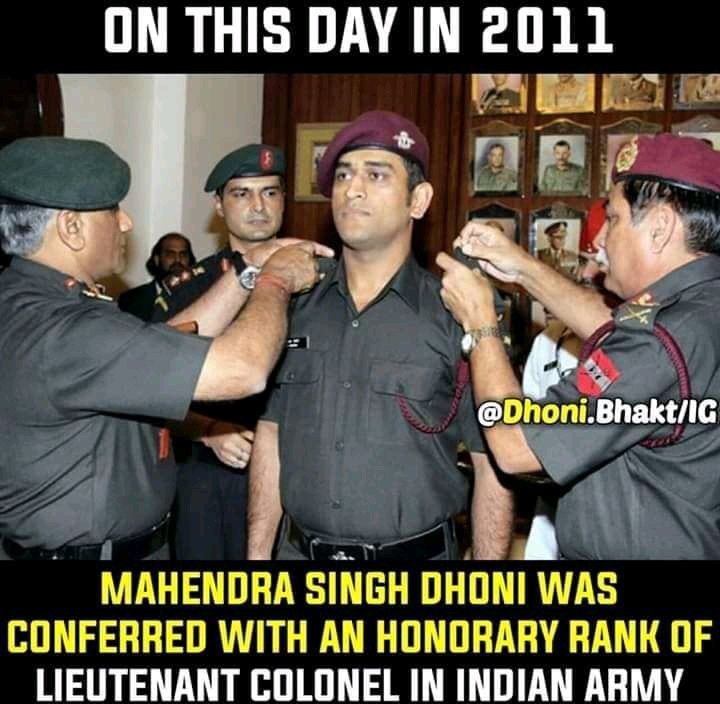 On This day in 2011🇮🇳🇮🇳
#Dhoni #MSDhoni #MSD #lieutenantcolonel #TeamIndia #Yellove #WhistlePodu 
@msdhoni