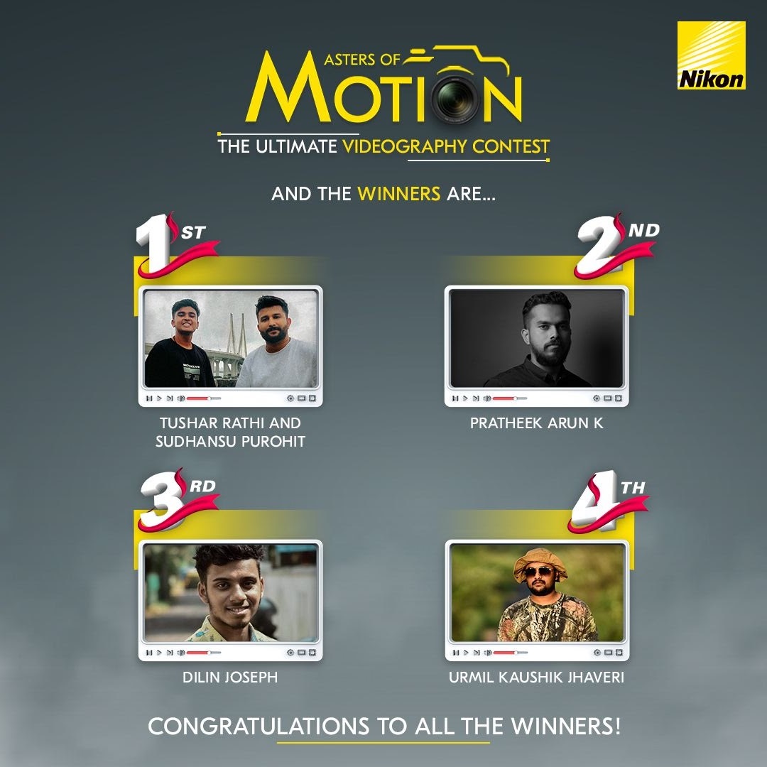 NikonIndia's tweet image. The wait is over!

A big thanks to everyone who participated and shared their amazing entries. It was a tough call, but after much deliberation, the jury has reached the verdict.

#NikonContest #NikonIndia #MastersOfMotion #VideoContest