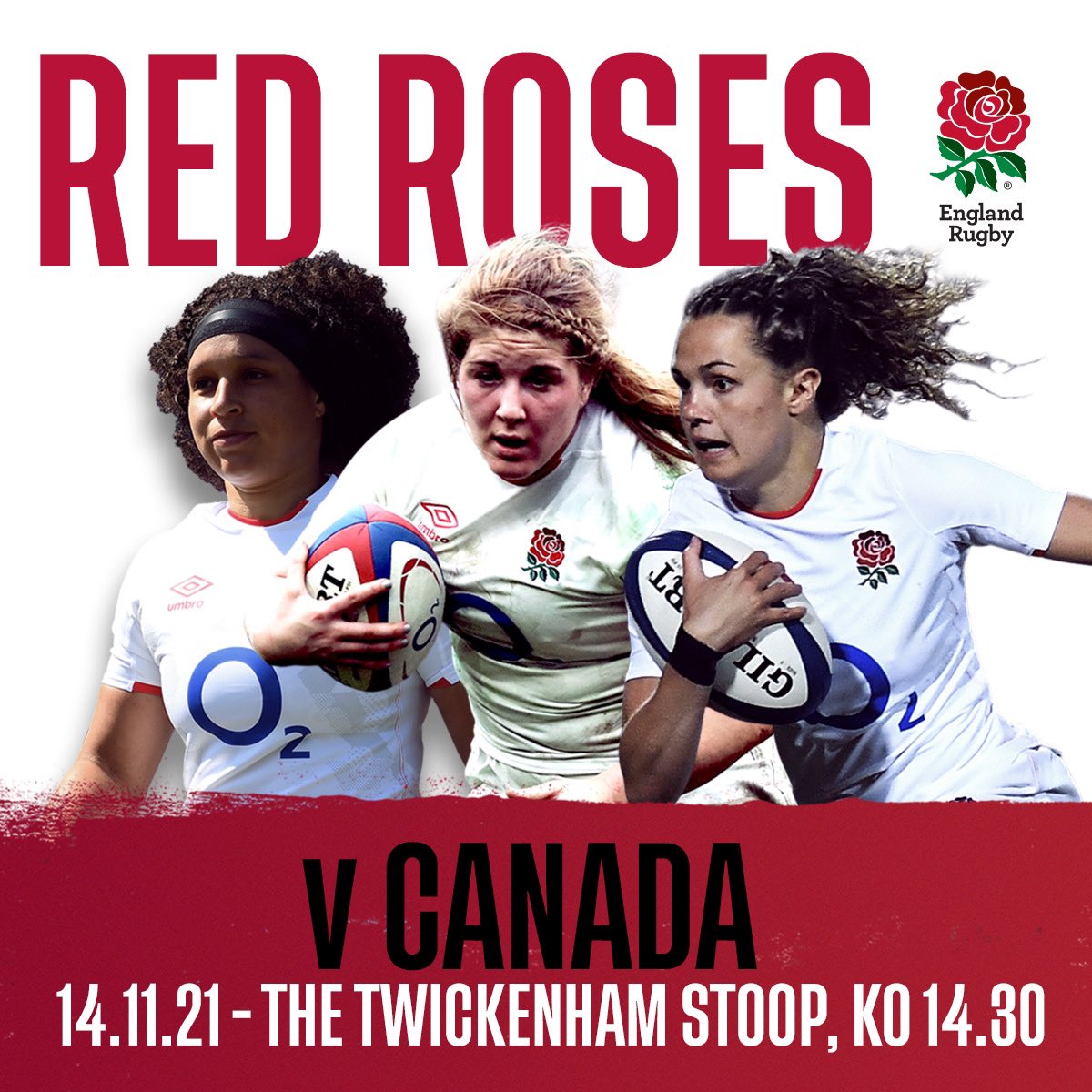 HarlequinsWomen's tweet photo. 🌎 𝗢𝗻 𝘁𝗼𝗽 𝗼𝗳 𝘁𝗵𝗲 𝘄𝗼𝗿𝗹𝗱!

Support the #RedRoses as they take on Canada at The Stoop! 

🎟: https://t.co/qy2sZnB2qC https://t.co/GdmcPb7jRH