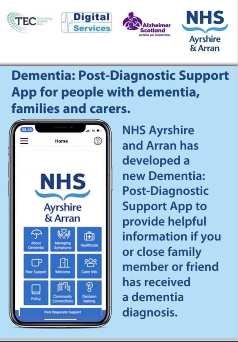 Rachelmacleod15's tweet photo. Do you care for a loved one with dementia at home or know someone who does?
Download our free #dementia post diagnostic support app for local support information @sahscp @Susan_hol1 @NHSaaa @EAHSCP @NAHSCP https://t.co/egpBIdzHhH