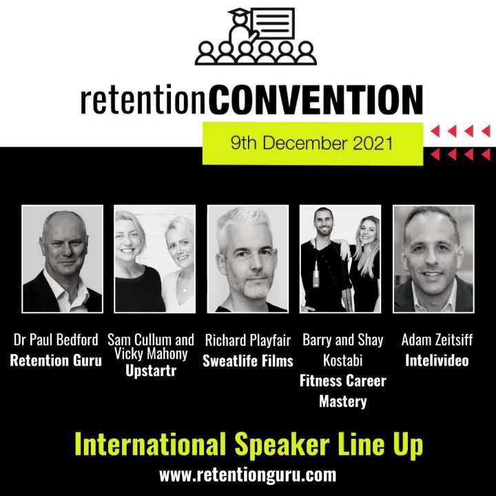 guru_paul's tweet photo. 'Designing Memorable Exercise Experiences'
#RetentionConvention is back for its 7th year ! with 7 speakers taking to the virtual stage across 5 sessions.
For more event information &amp; to save your seat for the 9th December: https://t.co/t7FCaocwqT https://t.co/z43Wa1Ps0q