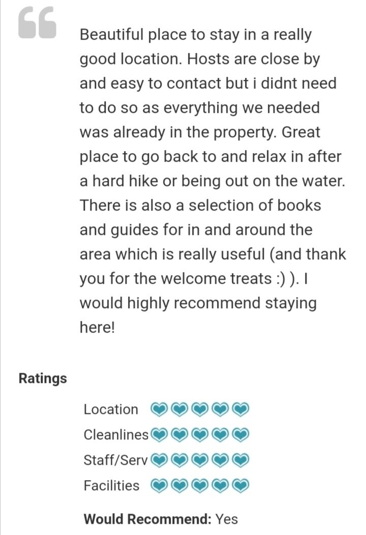 It's great to see our guests recommend The View 😊#bookdirect #greatplacetostay #greatviews