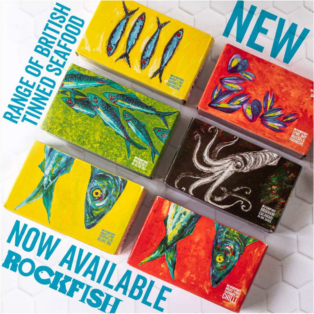 My favourite lockdown project is done… today we launch the worlds first range of tinned British Caught seafood, harvested and preserved at its very best. So far Lyme Bay Mussels , mackerel , cuttlefish and Mounts Bay sardines have made the cut, more species and boats being added