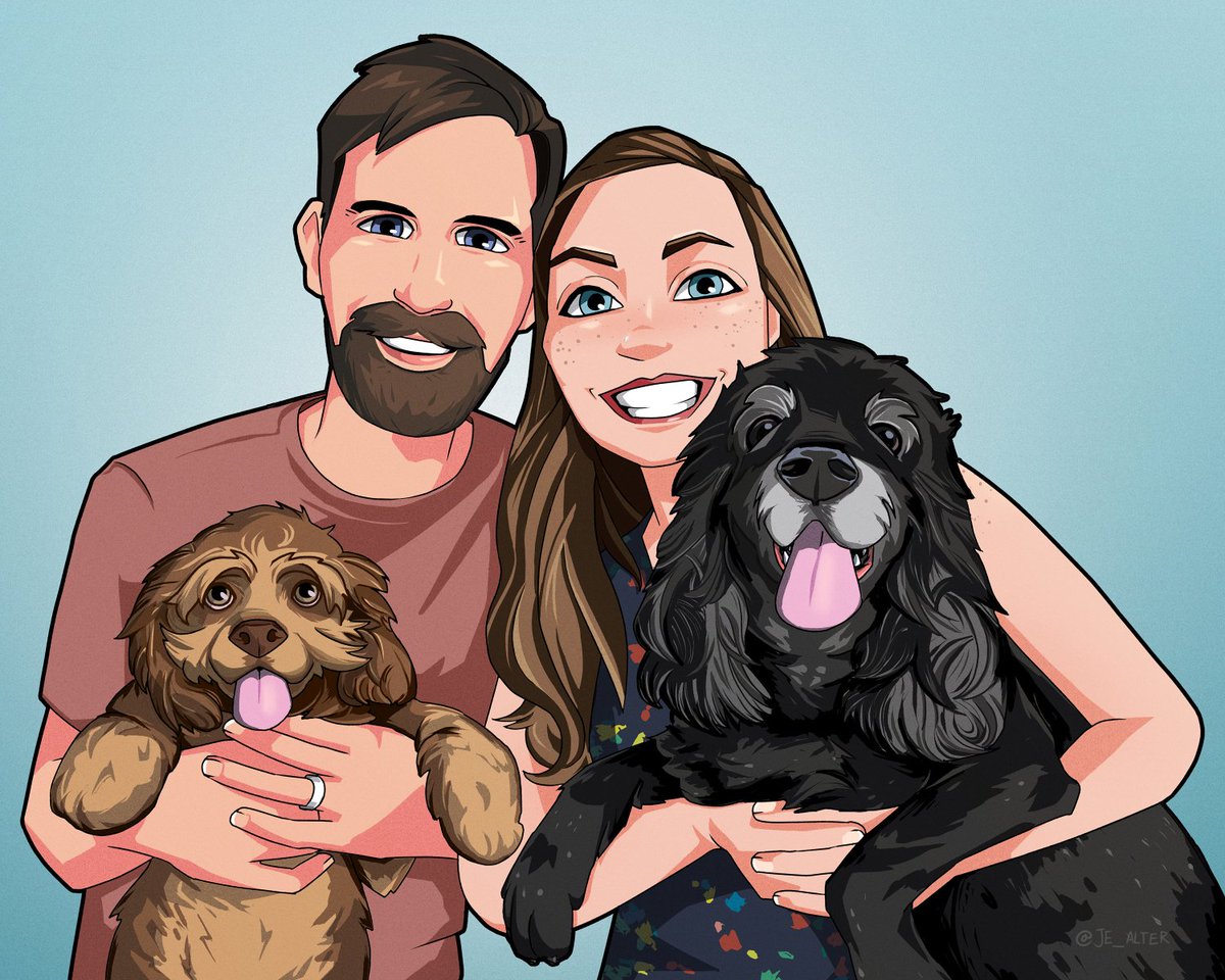 je_alter's tweet photo. Family portrait commission for a friend! https://t.co/x6g82WBnZ7