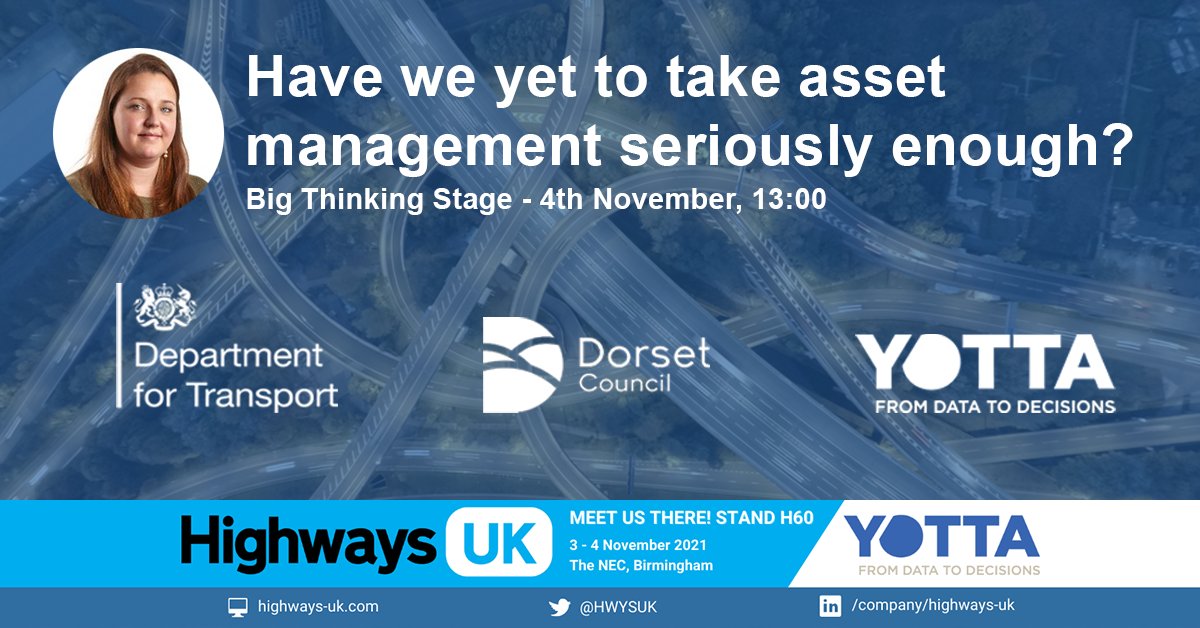 Going to #HWYSUK  this week?

Join in the panel discussion 'Have we yet to take #assetmanagement seriously enough?' in the Big Thinking Stage on the 4th at Nov 13:00

<a href="/HWYSUK/">Highways UK</a> 
bit.ly/3nxWDRH