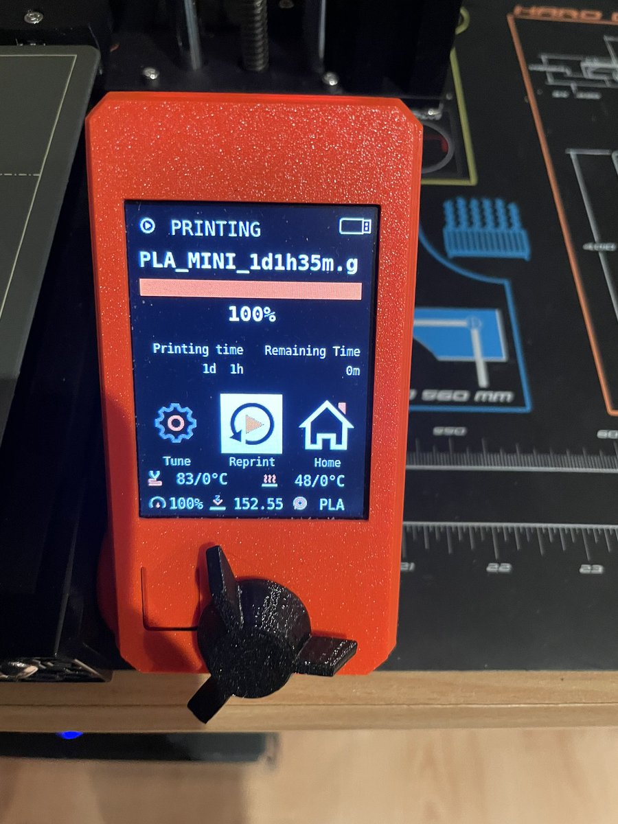 XTbe's tweet photo. Joy o joy! 🎉 The largest piece of the first little #3dprinting #project #finished.A small step for a seasoned #3dprinting dude but a big step for a #newbie. The print finished after 25h on the @Prusa3D mini with @basf #ultrafuse PLA. #personalrecord https://t.co/1A49GsfEC3