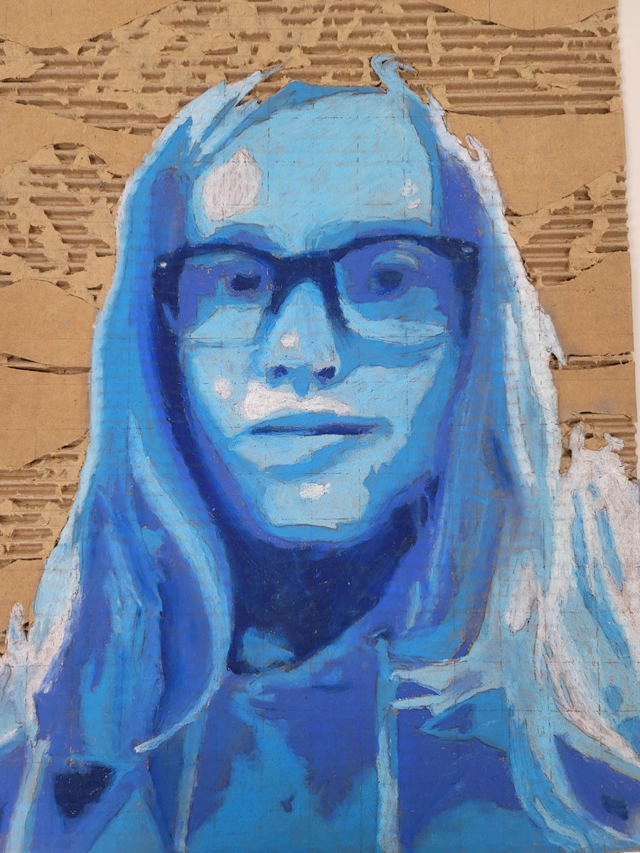 aeo_art's tweet photo. Even though I (Mrs. Ossey) am home with sick kiddos, I don't want to forget to celebrate these 8th grade expressive self-portraits in oil pastel on cardboard. #artisexpressive #communicate #connect #respond #create #present @KJHSEagles #qualityproducers #bebold203 https://t.co/UNnR02Cl1j